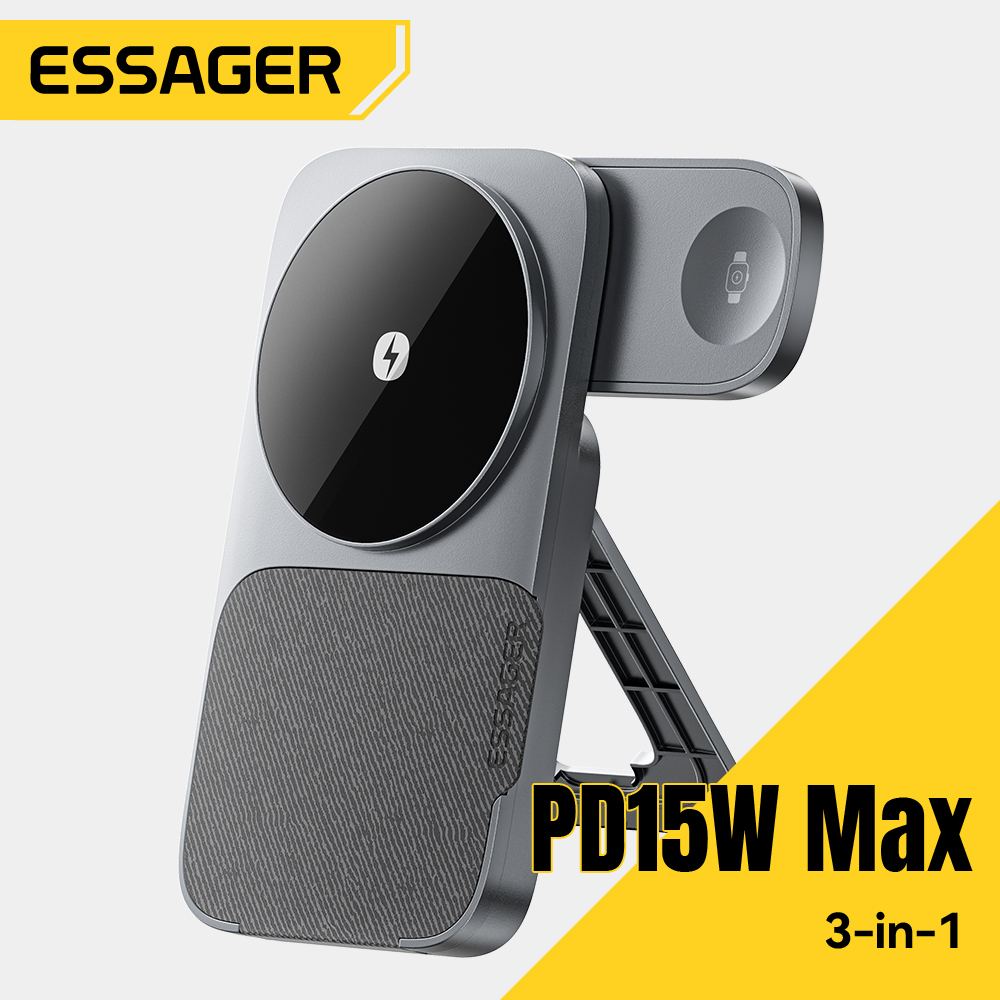 Smartwatch Watches Compatible With Iphone - Essager 3-in-1 Portable Folding Wireless Charger