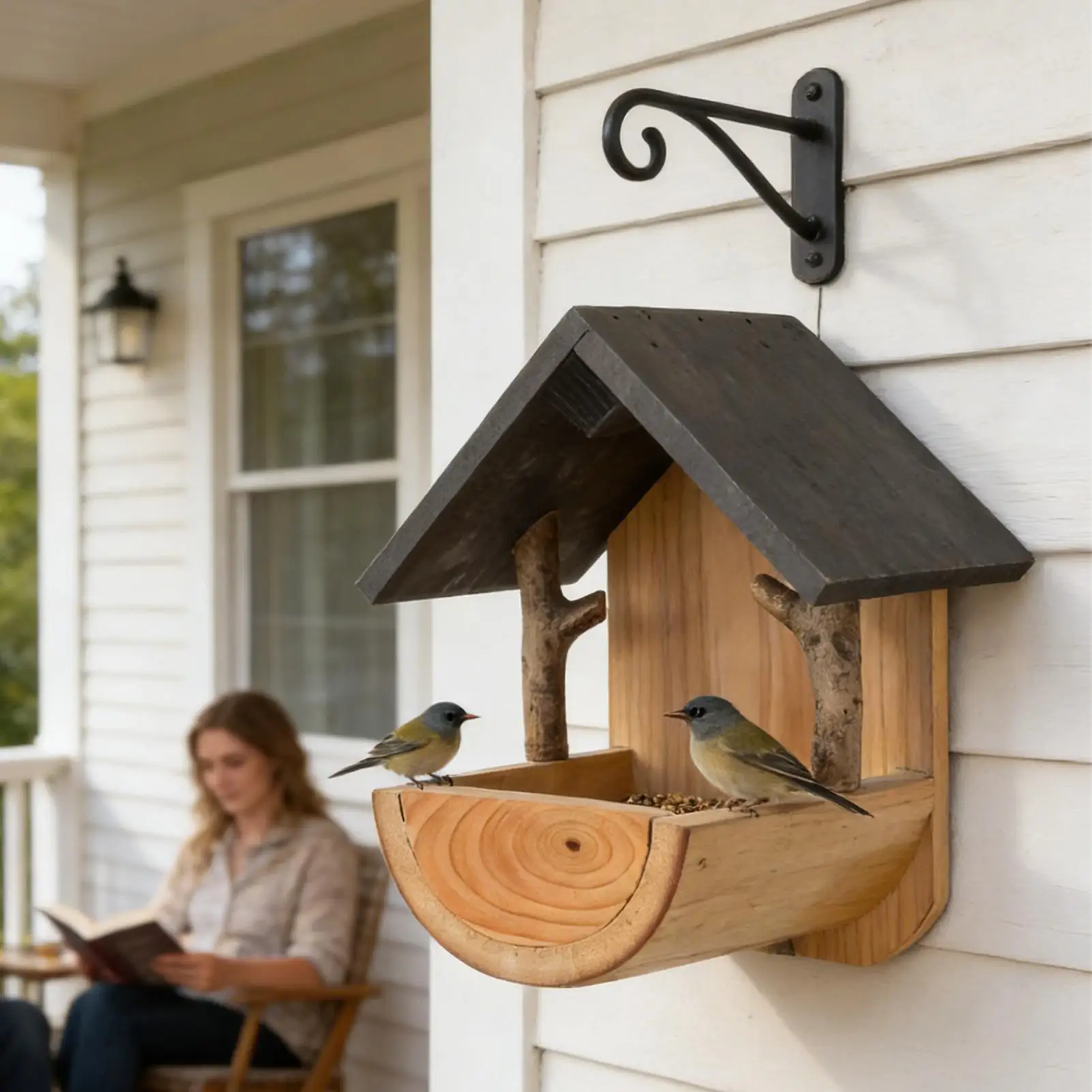 Wall Mount Wooden bird feeder  - đánh giá và giá Watch S