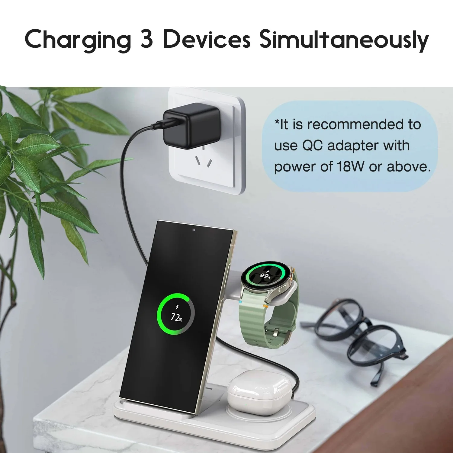 Desktop 3-in-1 Wireless Charge - đánh giá và giá Smartwatch Watches Compatible With Iphone
