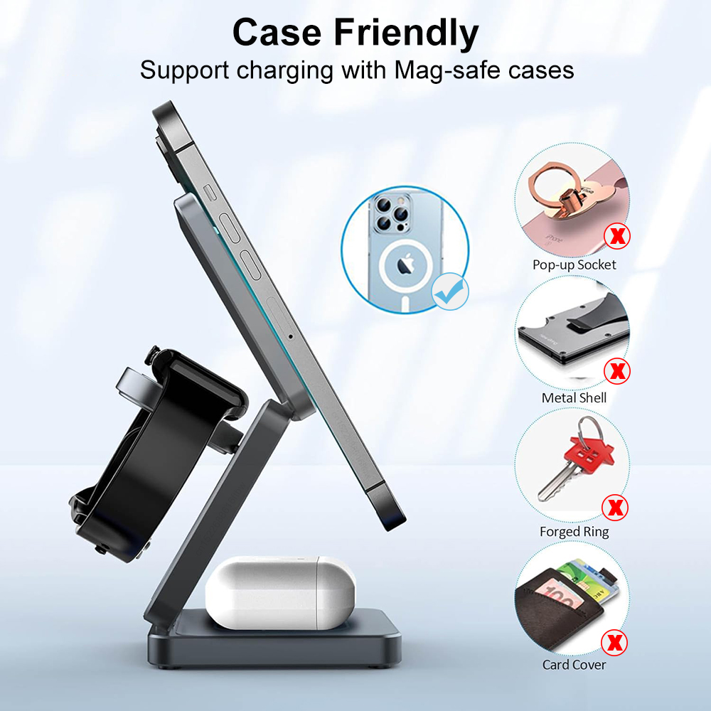 3 in 1 Foldable Magnetic Wirel - đánh giá và giá Smartwatch Watches Compatible With Iphone