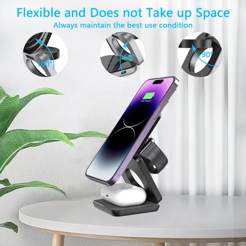 3 in 1 Foldable Magnetic Wirel - đánh giá và giá Smartwatch Watches Compatible With Iphone