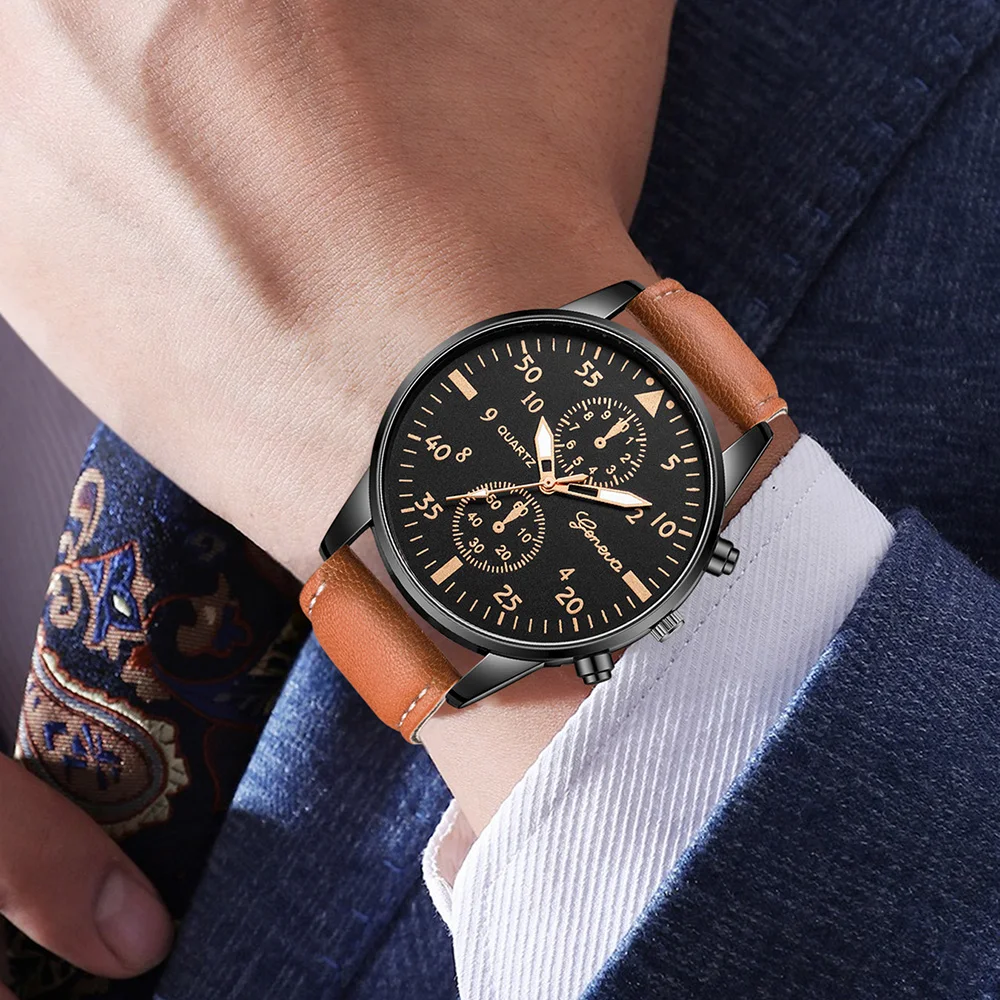 AAA3Pcs Geneva Men Chronograph - đánh giá và giá Smartwatch Vintage Watches For Men